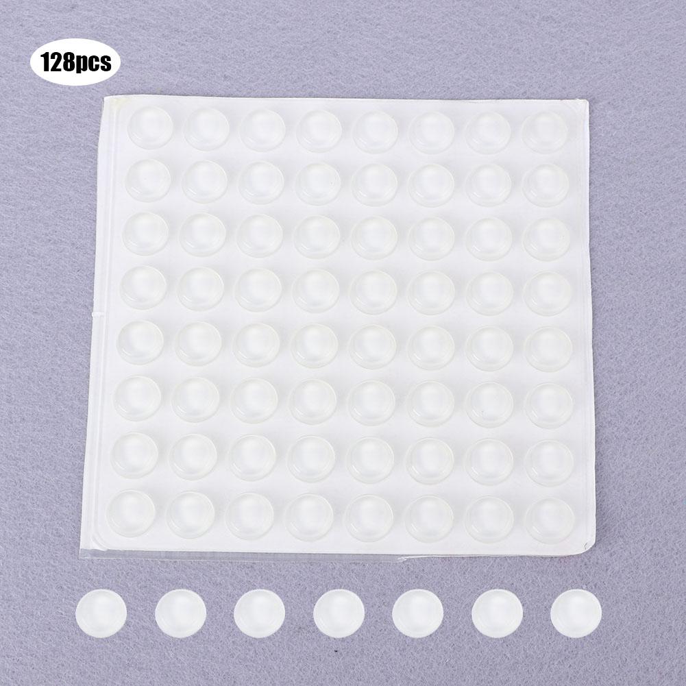 128 Piezas Almohadillas de Silicona Autoadhesivas Transparentes Antideslizantes Esterilla para Pies Protectores del Hogar 12x4mm