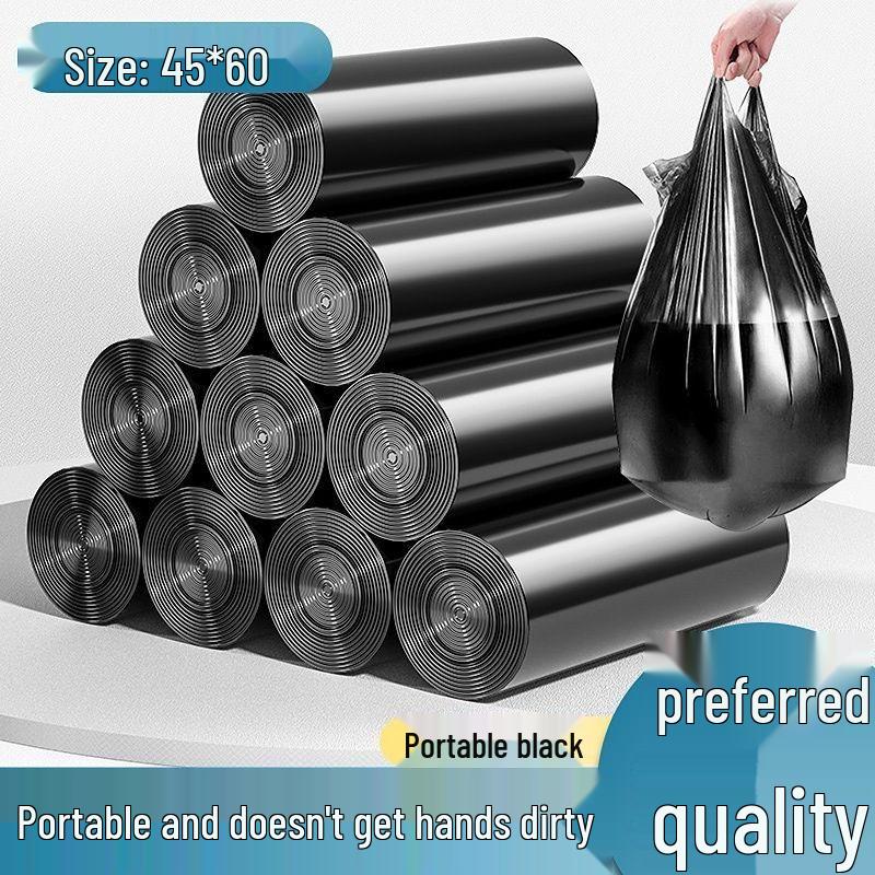 

Утолщенные черные мусорные мешки в стиле жилета: Средние и Большие для Уборки Кухни, Экономная Упаковка