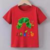 Green Cute Funny Caterpillar Print Tshirts Summer Girls Boys Casual Fashion Tops Kids Crew Neck Short Sleeve Tees