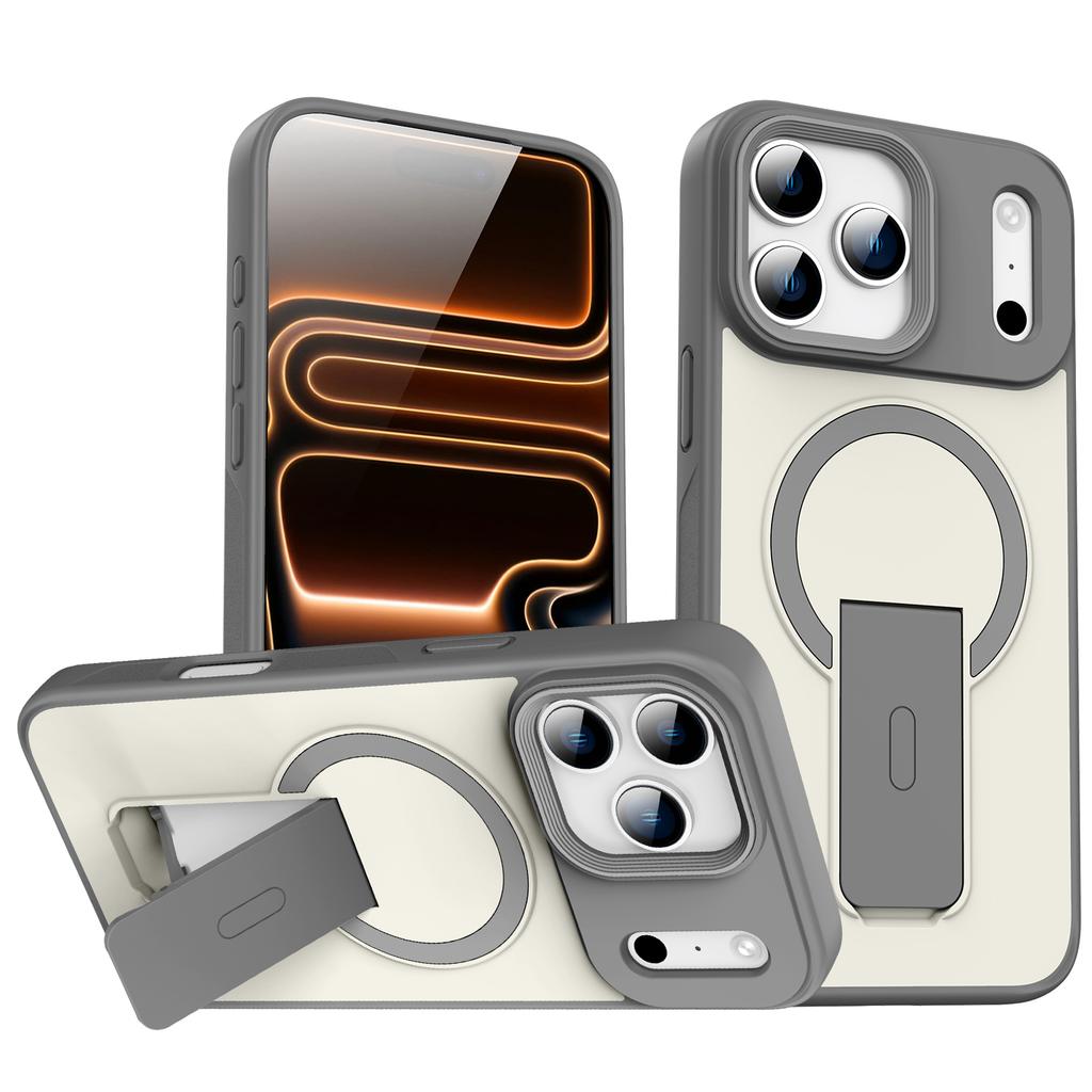 Magnetic Invisible Stand Protective for  Case for For Iphone 17 Air 12 1 14 13 16 Pro Max Plus Matte Shockproof Cover