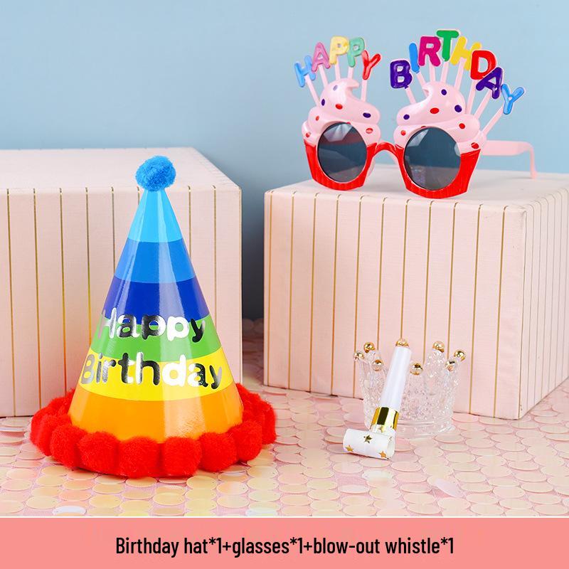 Funny Birthday Party Glasses & Baby Hats - Perfect Photo Props & Cake Decoration