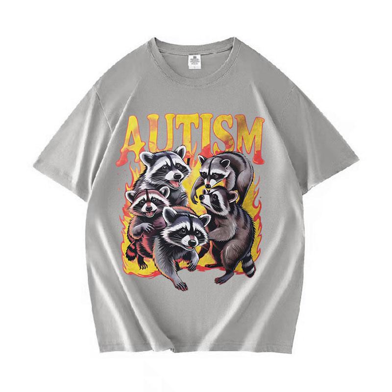 

2026 Funny Tee Autism Unhinged Harajuku Graphic Print Tshirt Oversized Popluar New Style Fashion Tshirt Fashion Loose Clothing 4XL