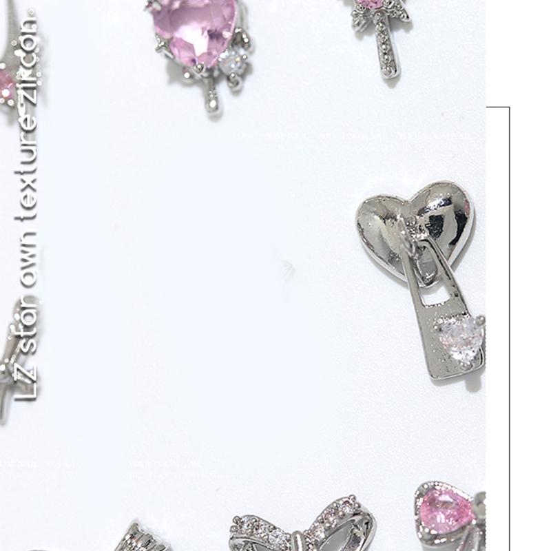 Nail Charms Exquisite 3D Accessories with Zircon DIY Nails Art Manicures for Salon or Home Use