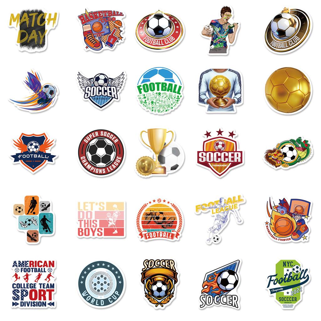 50 Football Trophy Stickers World Cup European Cup Football Trophy Suitcase American Ball PVC Stickers