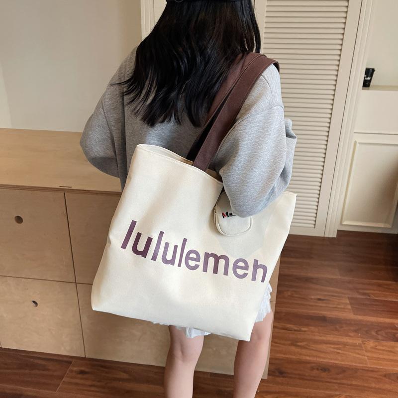 Canvas Underarm Bag Women's 2025 Autumn New Fashion Commuter Large Capacity Student Class Bag One Shoulder Tote Bag