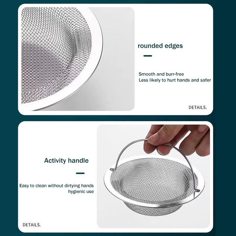 1Pcs Stainless Steel Kitchen Sink Filter Kitchen Garbage Food Residue Dishsink Filter With Handle Metal Sink Strainer