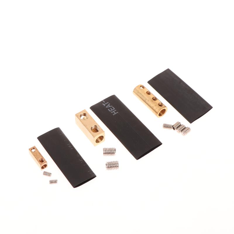 5Pcs Brass Terminal Block With Heat Shrink Tubing High Current Waterproof Quick Terminal Block Pressure Free Fast Connector