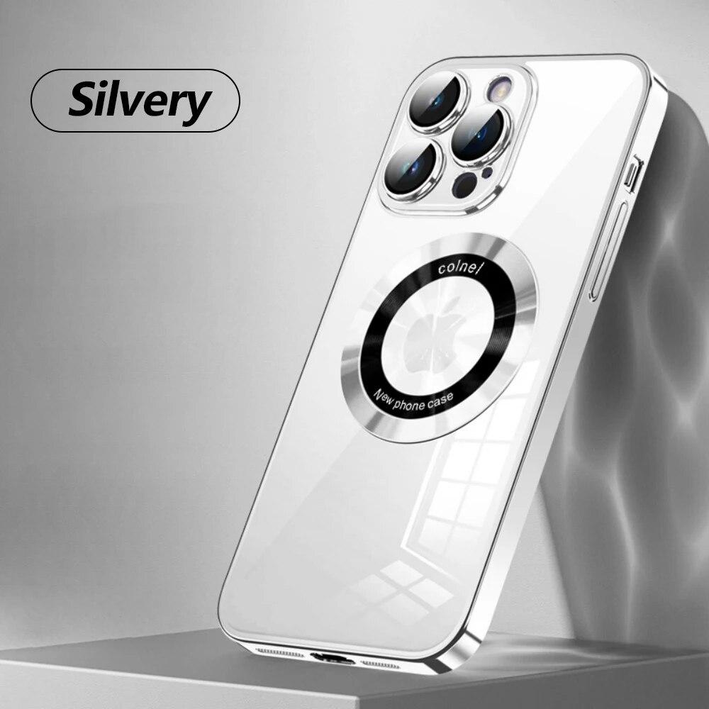 Magnetic Wireless Charging Case For Magsafe Lens Protector For iPhone 15 14 13 12 11 Pro Max Plus Transparent Shockproof Cover