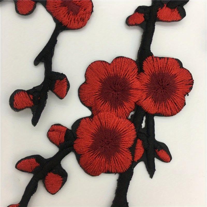 Ein Pflaumen-Stickerei-Spitzen-Spitzen-Aufkleber - Rote Pflaume und Weiße Pflaume DIY-Spitzenkragen Kleidung Zubehör.