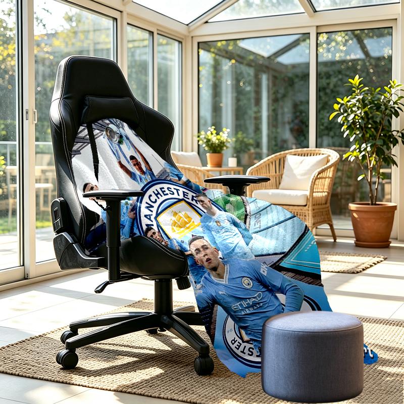 Manchester City FC Print Blanket - Soft & Comfortable, for Bedroom, Travel, Sofa, Home Decoration - Birthday Christmas Gift for Friend