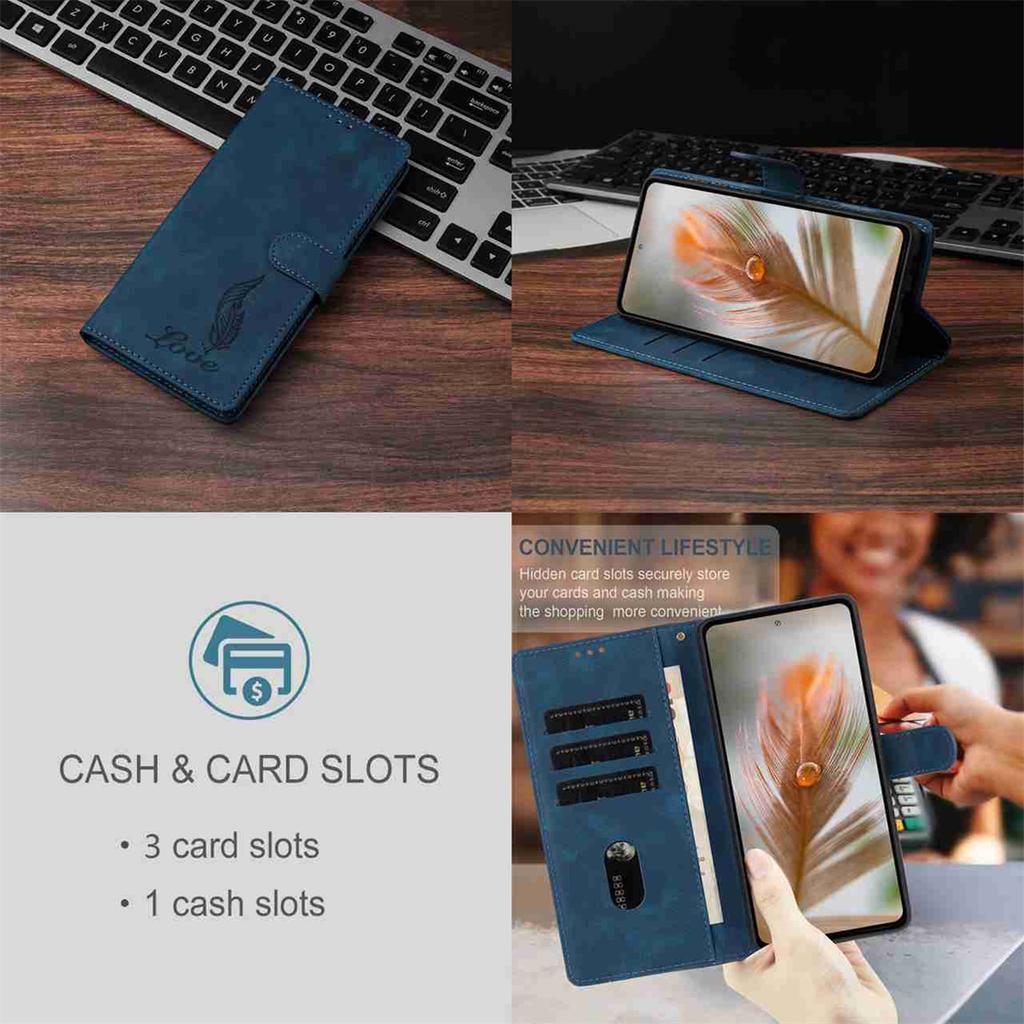 Quill Pen Embossed Pattern Flip Card Design Wallet Case for Infinix Smart 8/itel A70/Tecno Spark 20,Pop 7,Pop 8,Pova 5,Neo 2,Spark Go 2023...(8-Color)