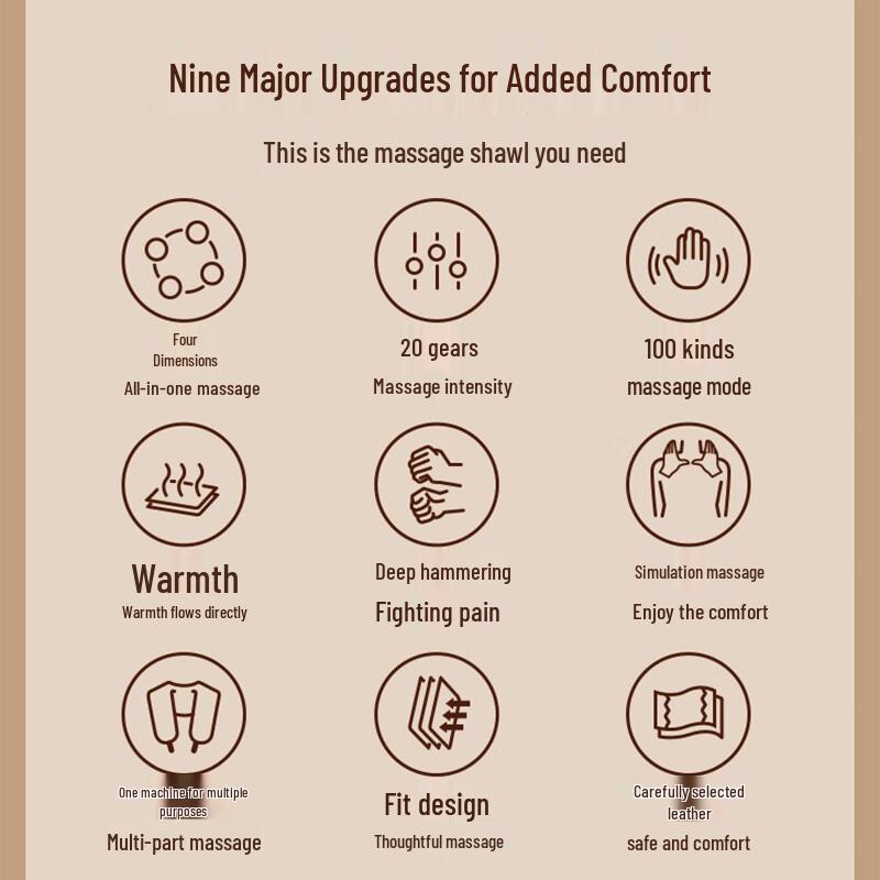 AUX Neck and Shoulder Massager Shawl CN Plug (adapter Included)