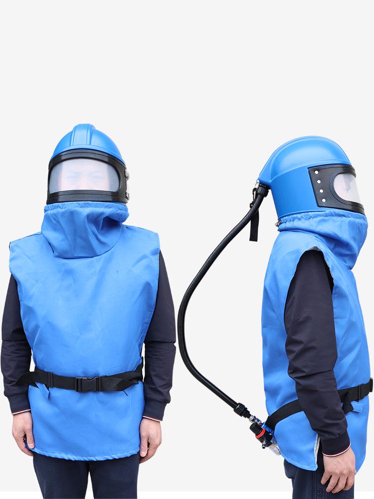 Air-Conditioned Sandblasting Helmet & Protective Suit with Oxygen Supply, Activated Carbon Filter, and Temperature Regulator