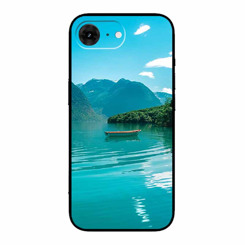 For iPhone 16e 2025 Case 16 E Coque Flowers Black Silicone Soft Back Cover Case For iPhone 16e Phone Cases 6.1" Funda Shockproof