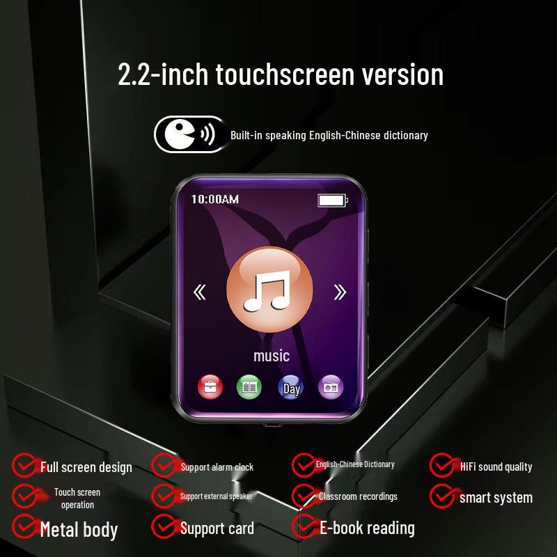 MP4 Touchscreen Bluetooth MP3 Music Player with English Dictionary for High School Students - Walkman P5