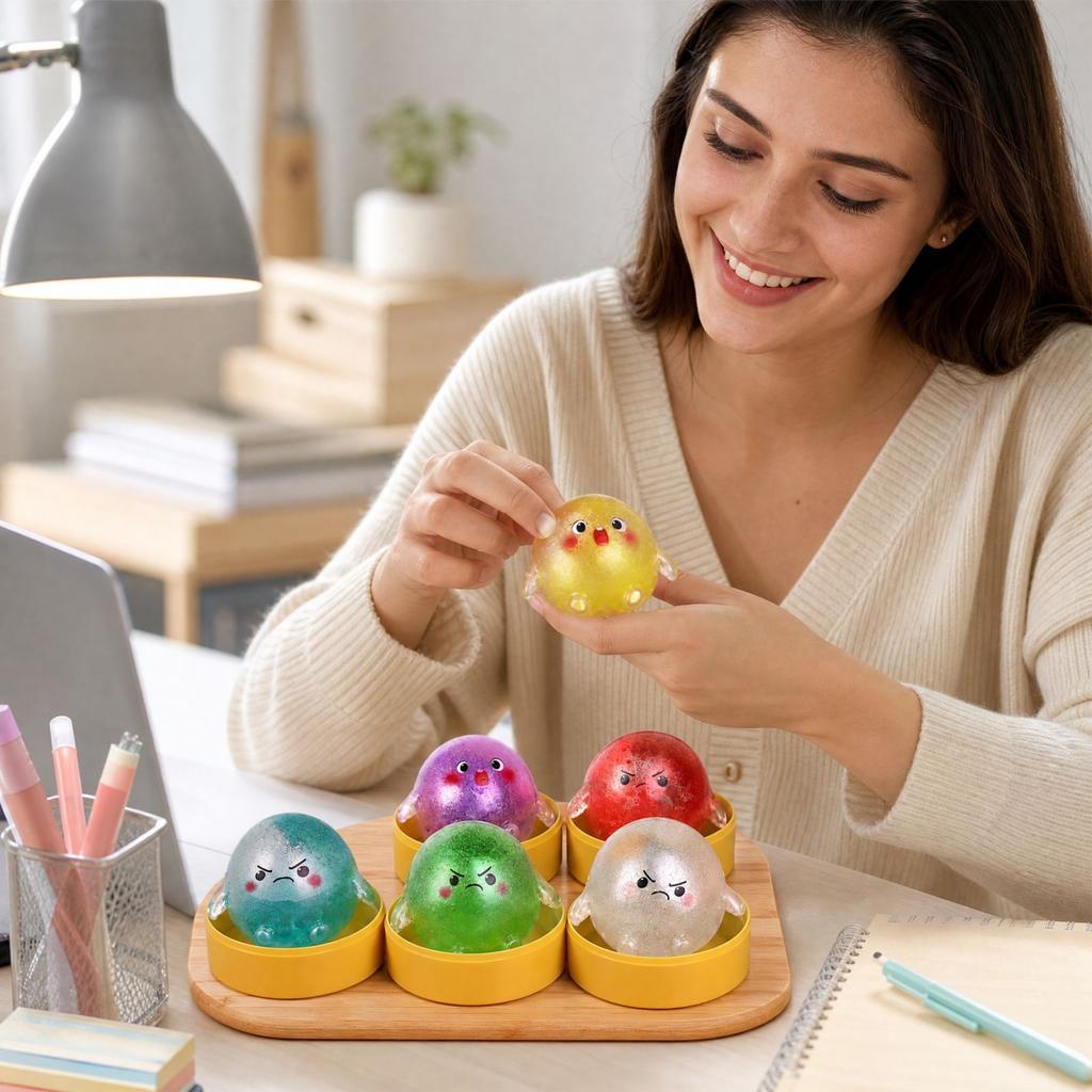 Stress Toy with Popping, Cute Squishie Toy for Kids and Adults, Random One