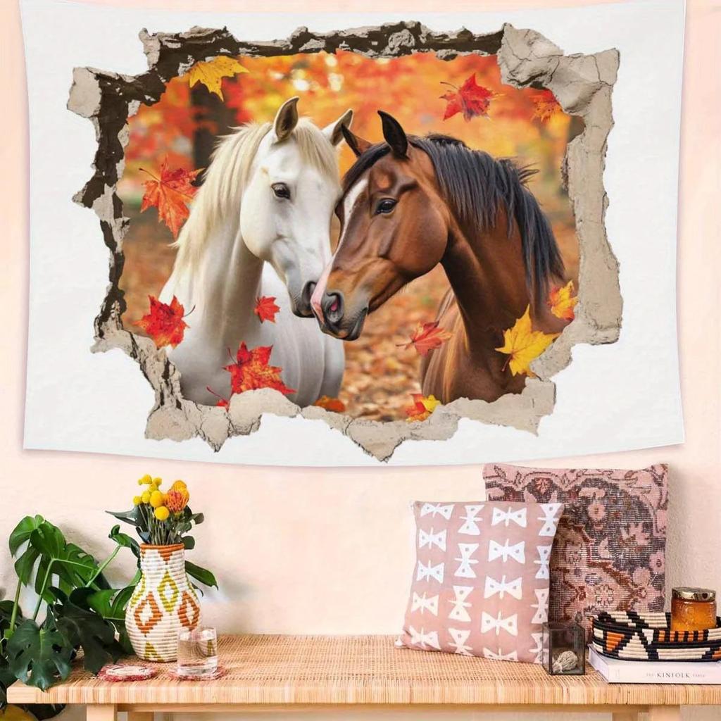Loyal Horse Pattern Tapestries Wall Hanging Perfect for Home Office Room Decoration Valentines Day Holiday Gift Tapestries