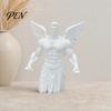 Model Room Decoration 3D Printed Muscular Angel Figurine, Aesthetic Muscle Wings Statue for Home Decor, Matte Elegant Sculpture Desktop Ornament with