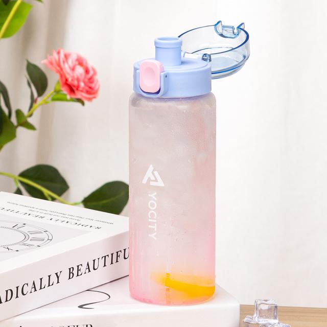 750ml Tritan Frosted Gradient Water Bottle for Drinking Portable Sport Tea Coffee Cup Kitchen Tools Kids Water Bottle School