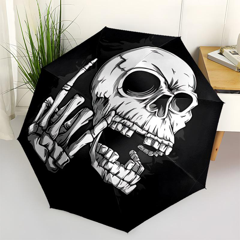 1pc Skull Hand Automatic Open/Close Umbrella, Portable Folding Umbrella, Compact Travel Umbrella For109