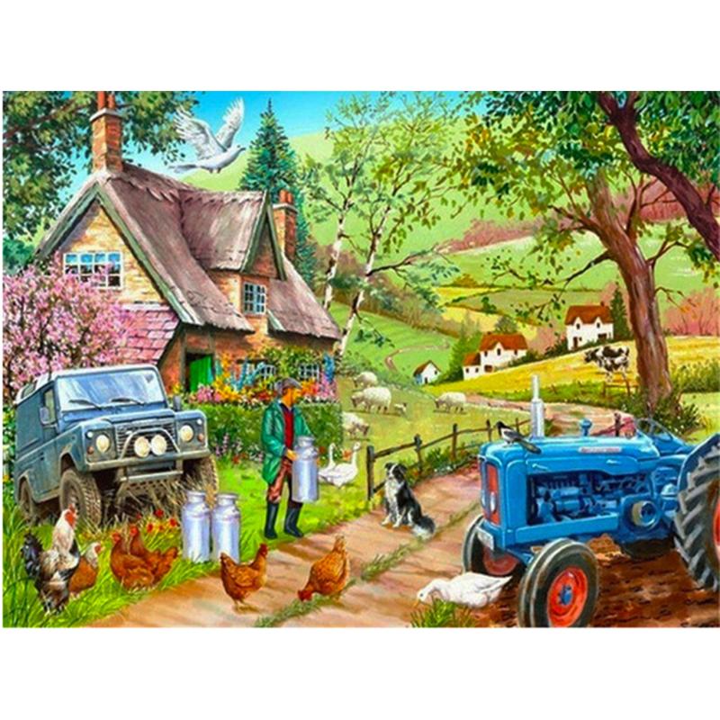 Neue Ankunft 5D DIY Diamant Malerei Landschaft Garten Haus Kit voller Bohrer Stickerei Mosaik Kunst Bild von Strass Dekor