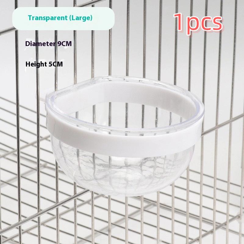 Miska na krmení ptáků Odnímatelná Průhledná miska Plastová Nádobka na jídlo Do klece Pohodlný Závěsný Krmítko na semena a vodu pro papoušky