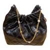 Fleming Soft Vintage Double Chain Woven Handle Mini Tote Bag Women Handbags Black 164022-001