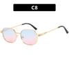 New Sunglasses Women Metal Small Frame Personalized Sun Glasses Elliptical Fashion Trend Design Sunshade Eyeglasses Men Uv400