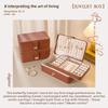 Lockable Zoned Jewelry Box with Stud Earrings, Necklace and Ring, Large Capacity, Multi-layer Leather, Light Luxury Dust-proof Jewelry Storage