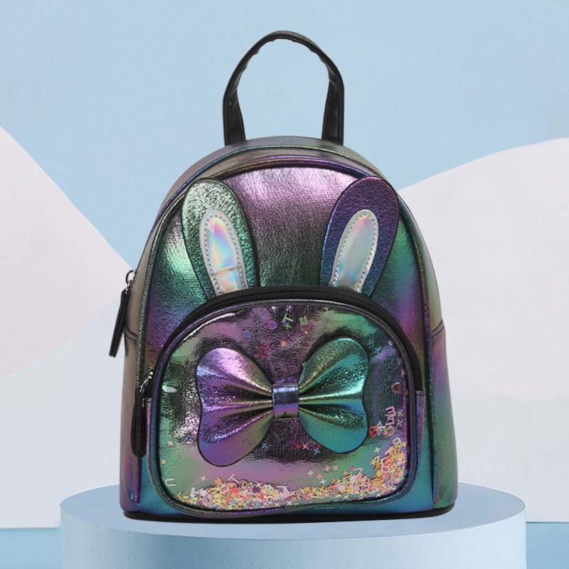 Kinder Glitzer-Hase Rucksack Mit Wasserdichtem Pu-Material Und Cartoon-Tierdesign Für Vorschulmädchen