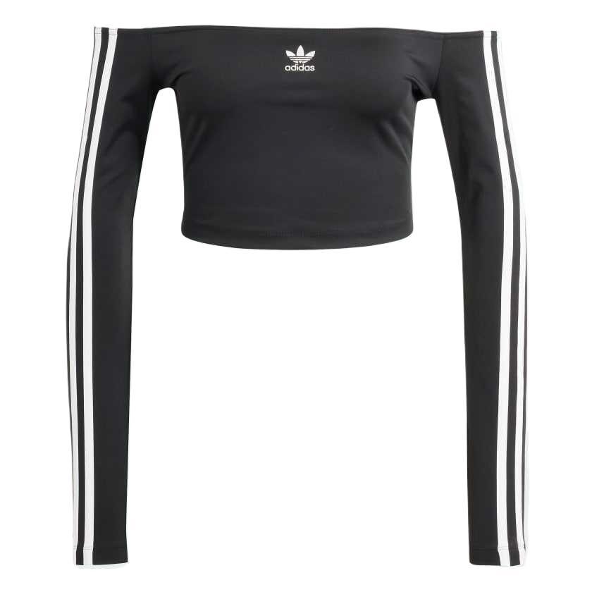 (WMNS) adidas Adicolor Off Shoulder Long Sleeve Long-Sleeve Top Asia Sizing Black Women s JD0274 L
