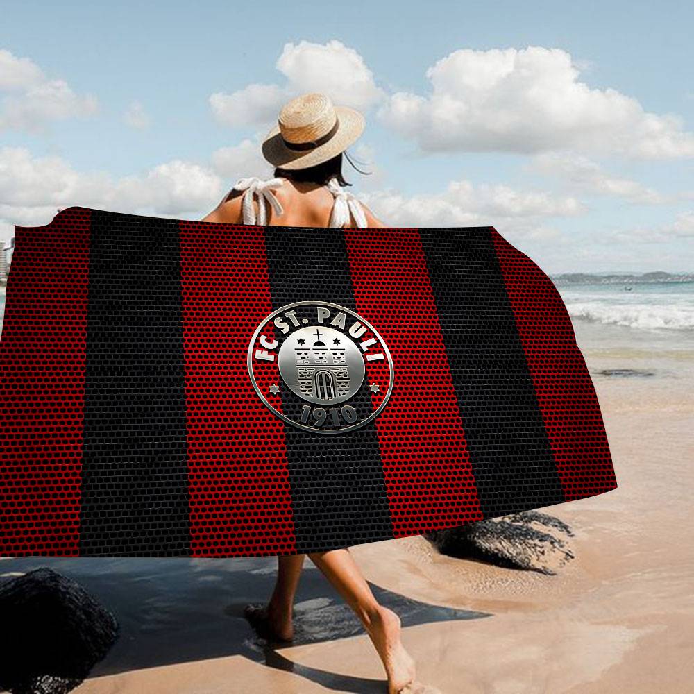 F-FC S-St. P-Pauli Microfibra Stampato Asciugamano da Spiaggia Arrampicata Yoga Spiaggia Nuoto Corsa Assorbente Morbido Asciugamano