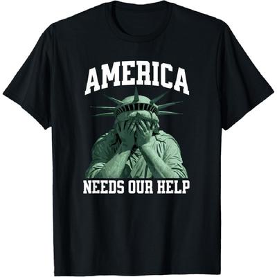 America Needs Our Help Statue of Liberty Crying T-Shirt