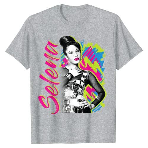 Selena-Quintanilla - Selena Kolorowy Koszulka Retro Zabawny Graficzny T-shirt Bluzki Prezenty Krótki Rękaw Letnia Moda Odzież
