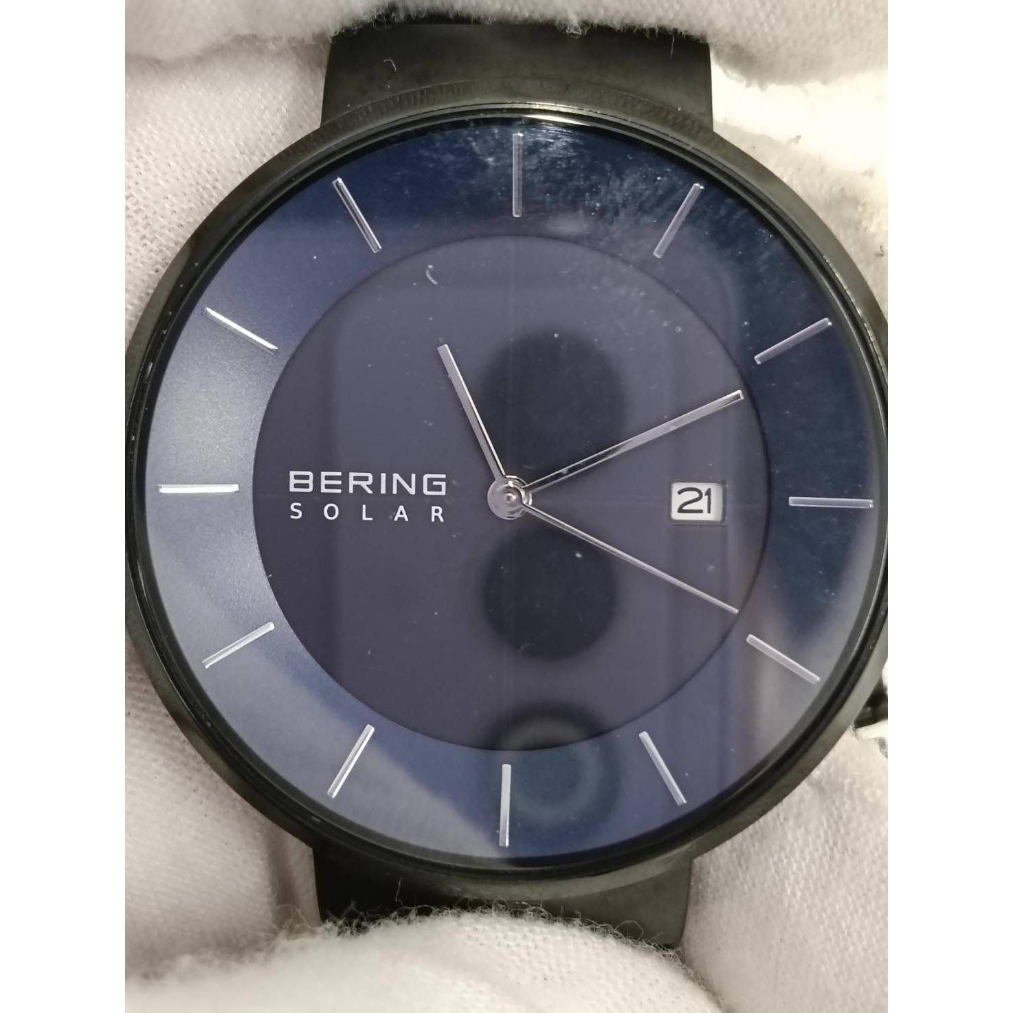 Used [Used item] BERING Scandinavian watch 14639-227 solar black stainless steel blue dial watch current item
