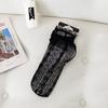Japan Style Sexy Lace Ruffle Socks Ultra-thin Transparent Summer Hollow Mesh Crew Socks Women Fashion Harajuku Retro Socks