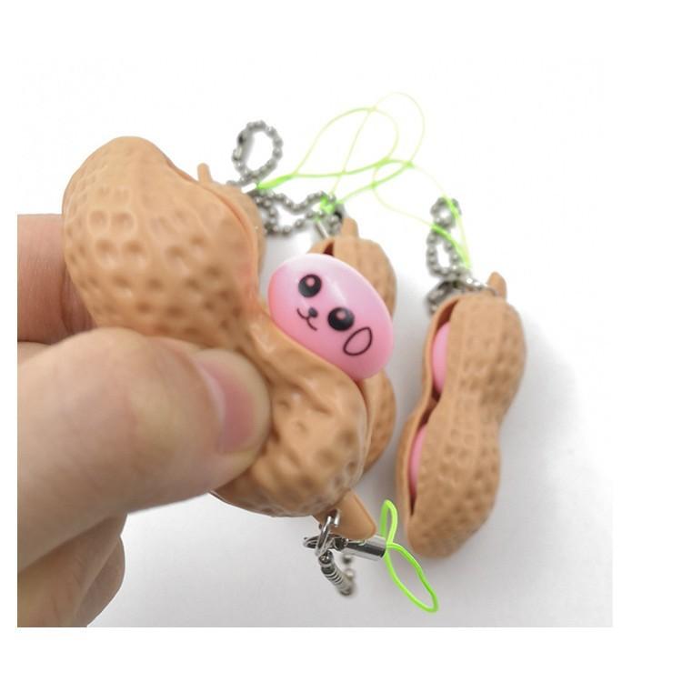 New Strange Gyro Chain Key Decompression Extrusion Edamame Peanut Vent Pendant Creative Pinch Music Decompression Toy