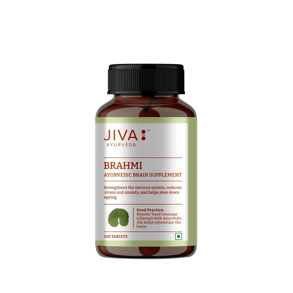Jiva Brahmi Tablets 500 Mg Natural Wellness Supplement For Mental Clarity And Daily Balance 120 Tablets Pack Of 1