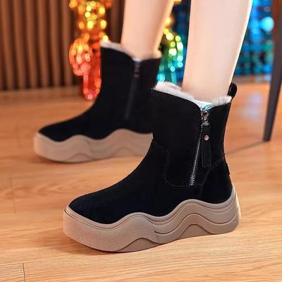 Kurze Schneestiefel Damen Winter Neue Stiefeletten Plus Samt Herbst und Winter Pelz Dünne Kurze Stiefel Mode einfaches Englisch 40