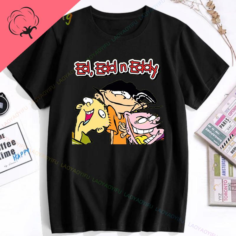 Ed Edd N Eddy Man Woman TShirt Cartoon Network TV Show Hip Hop Mens Tee Shirts Funny Tee Mens Tee Cotton Shirts