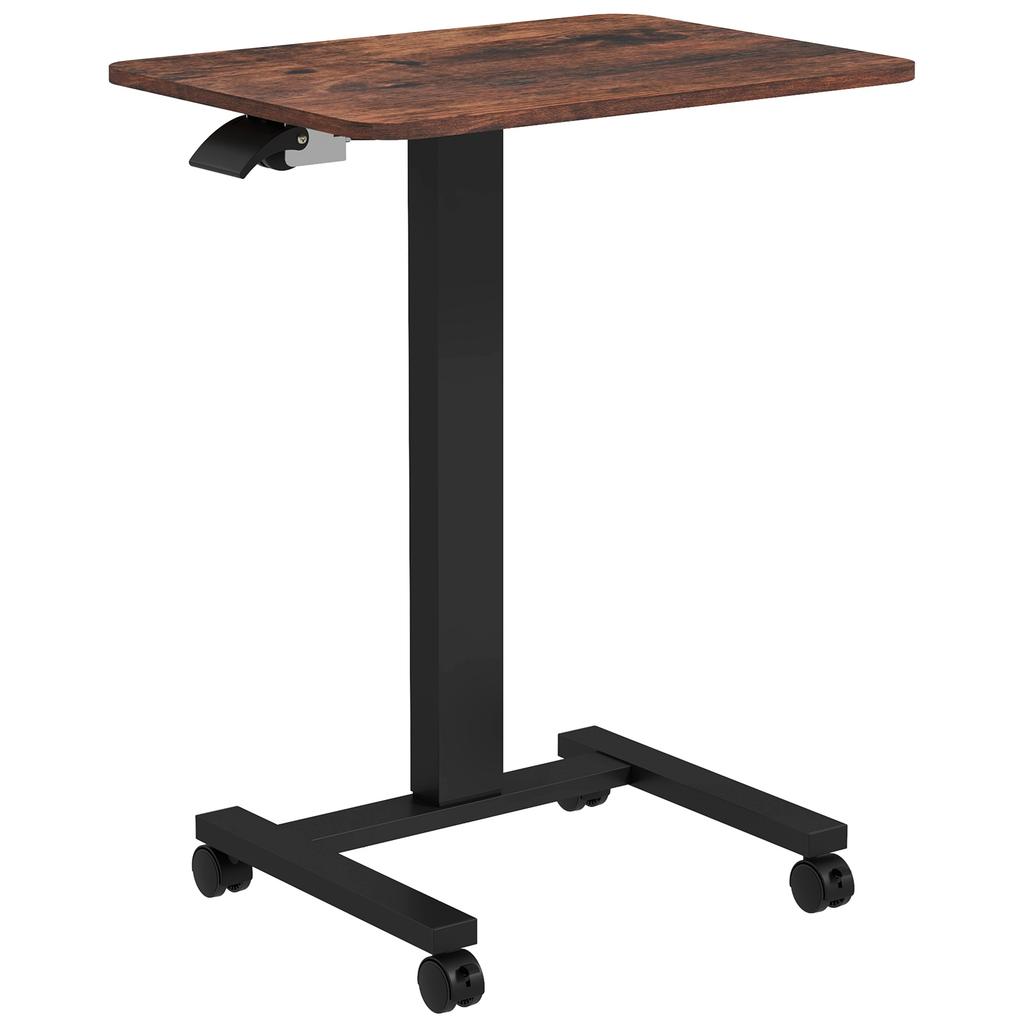 Standing Desk Standing Table, Laptop Table, Height-Adjustable, 4 Casters, 65 Cm X 48 Cm X 108 Cm, Brown + Black