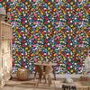 Wallpaper Small Flowers Turquoise and Red for Living Room and Bedroom 50x1000