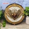 Vintage Metal Wall Art Winged Heart Poster for Cafe Home Decor