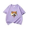 Kids Pure Cotton T Shirt Adorable Dog Zipper Print Crew Neck Short Sleeve Tee Casual Breathable Boys Girls Summer Tops