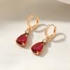 Simple Pink Water Drops Dangle Earrings for Women Zirconia Earring Jewelry Wedding Party Accessories