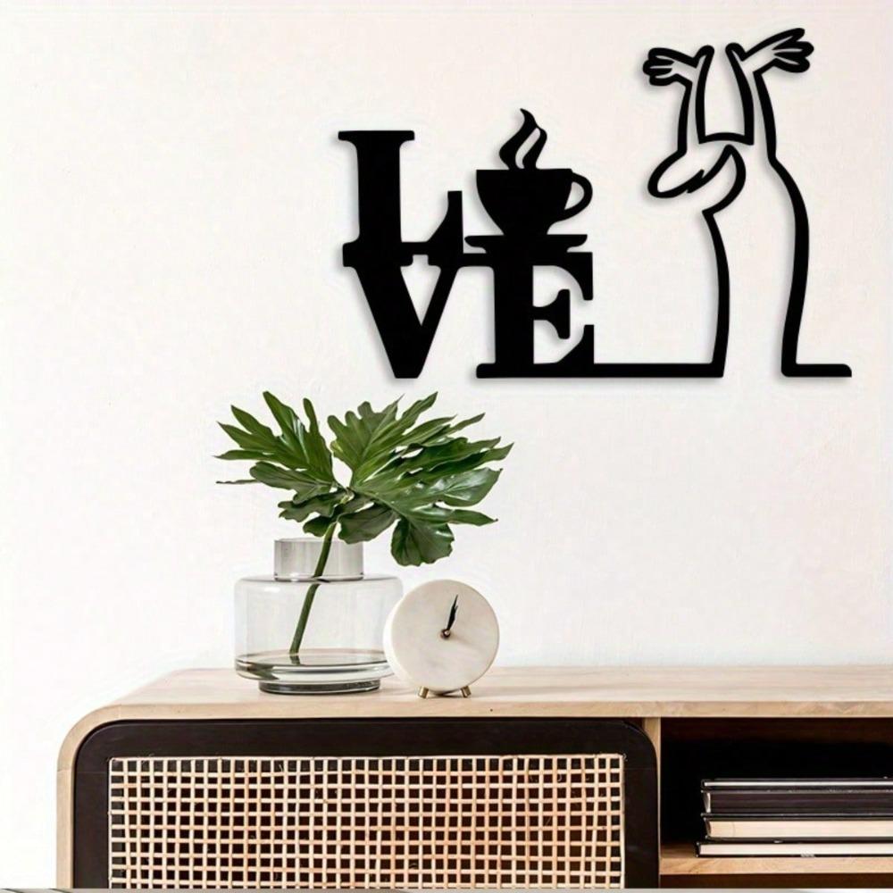 1PC Love Metal Wall Art Vintage Cast Iron Decor for Living Room Office Cafe Home Gift