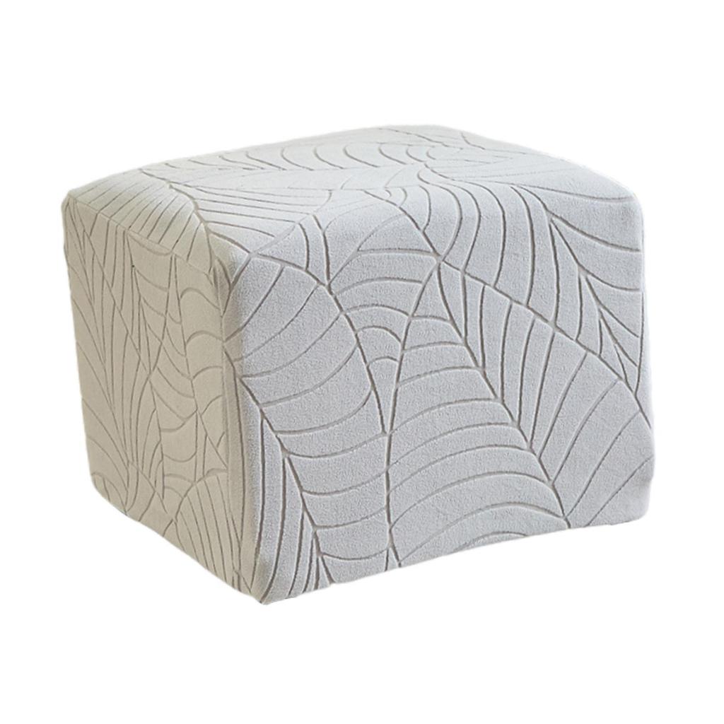 Stretch Ottoman Slipcover Polyester Elastic Footstool Protector Home Decor Cover for Living Room Stool