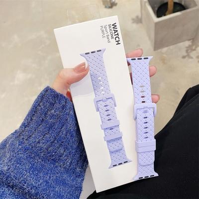 Dla Apple Watch pasek 49mm44mm 40mm45/41mm 42mm 38mm 44mm Kraciasty silikonowy pasek bransoleta iWatch seria Ultra Pasek