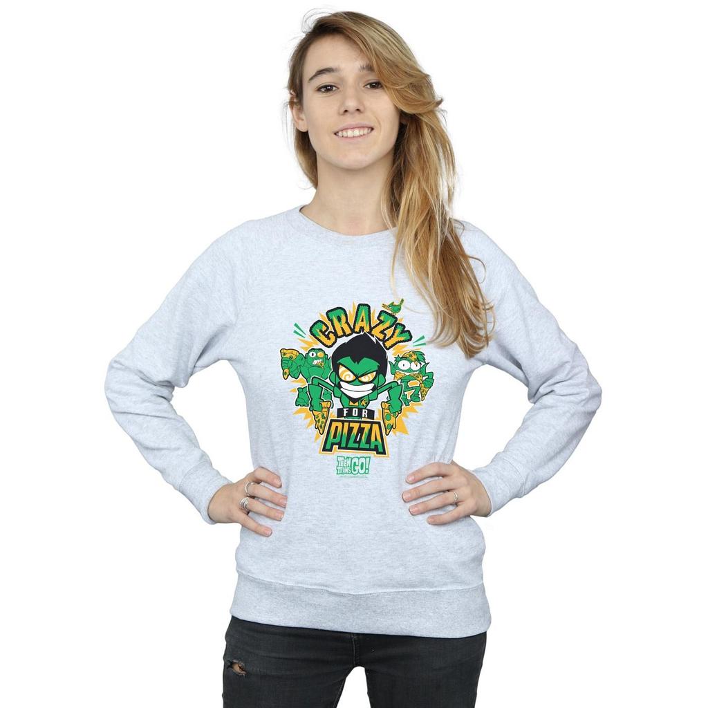 DC Comics Womens/Ladies Teen Titans Go Crazy For Pizza Sweatshirt