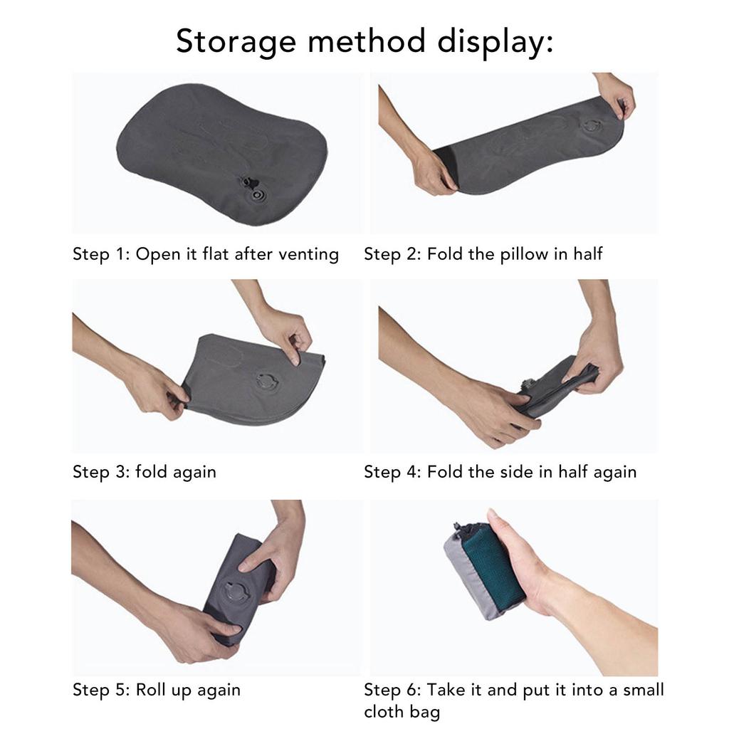 Inflatable Headrest TPU Portable Lumbar Pillow Folding Soft Blow Up Pillows for Outdoor Camping